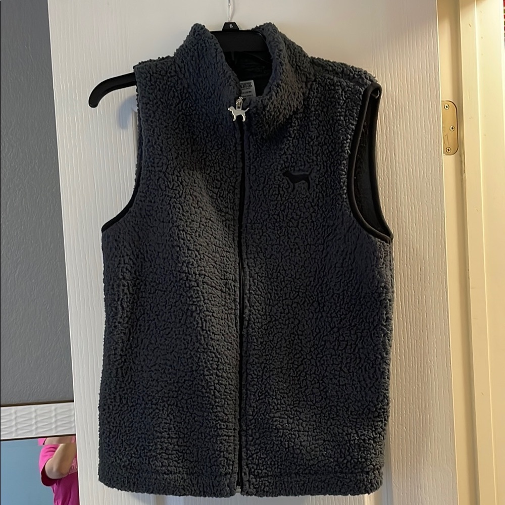 Gray Sherpa Fleece Vest